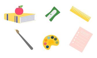 Different stationery for studying illustrations set vector
