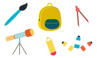 Different stationery for studying illustrations set vector