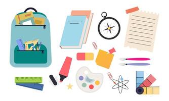 Different stationery for studying illustrations set vector