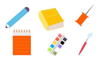 Different stationery for studying illustrations set vector