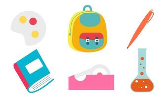 Different stationery for studying illustrations set vector