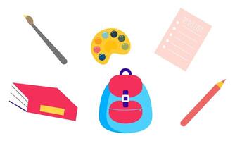 Different stationery for studying illustrations set vector