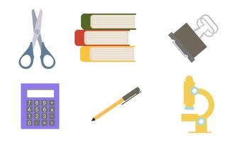 Different stationery for studying illustrations set vector