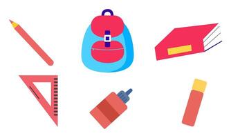 Different stationery for studying illustrations set vector