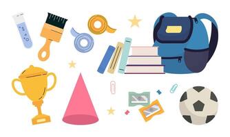 Different stationery for studying illustrations set vector