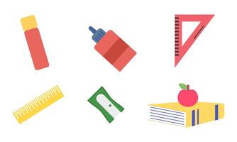Different stationery for studying illustrations set vector