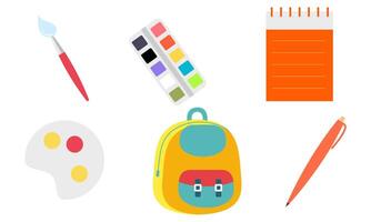 Different stationery for studying illustrations set vector
