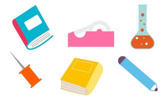 Different stationery for studying illustrations set vector