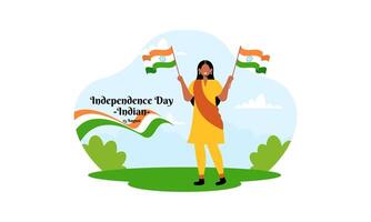 15 August independence day in India celebration illustration vector