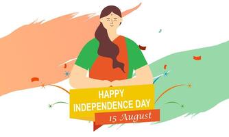 15 August independence day in India celebration illustration vector