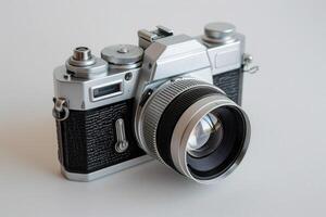 Old camera isolated on white. photo
