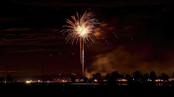 Fireworks in night sky. photo