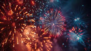 Fireworks in night sky. photo