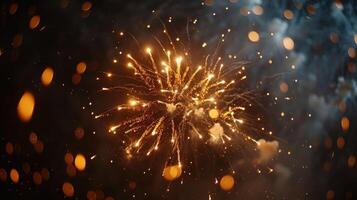 Fireworks in night sky. photo
