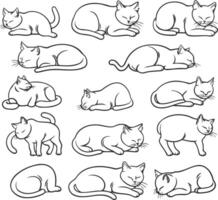 a set of different cats in different poses vector