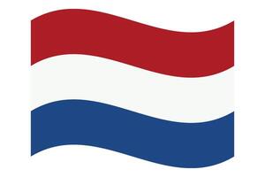 Wavy flag of Netherlands, isolated on clean background. Flag of the Kingdom of the Netherlands vector