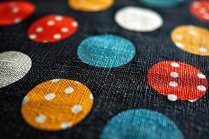 colorful circles fabric pattern. photo
