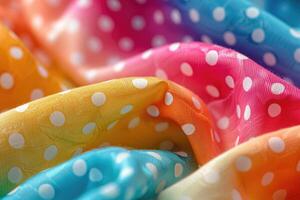 colorful circles fabric pattern. photo