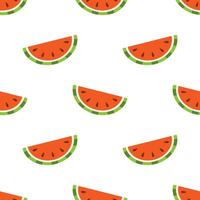seamless pattern with watermelon berries. Slices of watermelons on white background. Summer print. vector