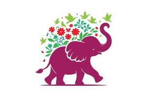 Colourful elephant silhouette image vector