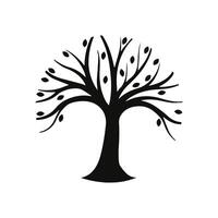 a black and white tree with roots on it vector