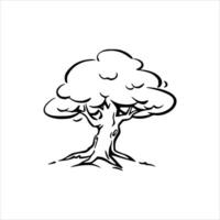 a black and white tree with roots on it vector