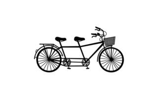 Double riding bicycle silhouette image vector