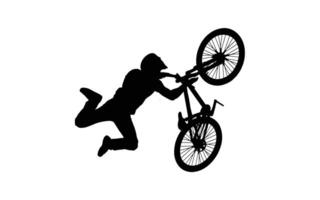 People's playing with bicycle silhouette image vector