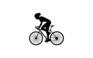 People riding bicycle silhouette image vector