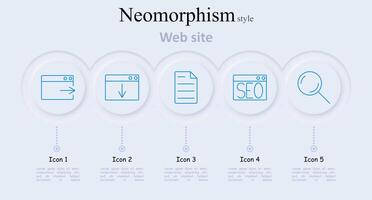 Web site set icon. Webpage arrow, download, document, SEO, magnifying glass, internet, website development, online search vector