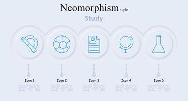 Study set icon. Protractor, soccer ball, document with profile, globe, laboratory flask, education, school, science, geography, research vector