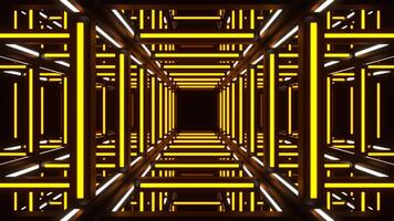 Orange and White Movement Through Neon Frame Background VJ Loop in 4K video