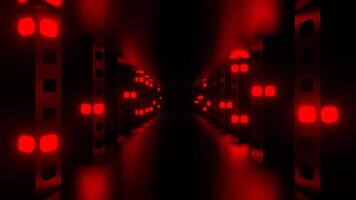 Red Return Movement Along Strobe Corridor Background VJ Loop in 4K video