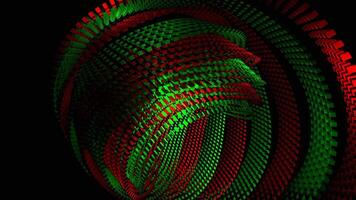 Red and Green Abstract Rotation of Cubic Rings Background VJ Loop in 4K video