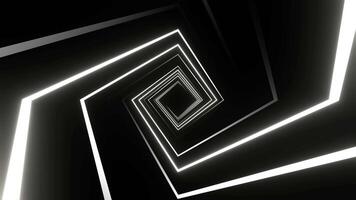 White Square Spiral Neon Light Movement Background VJ Loop in 4K video