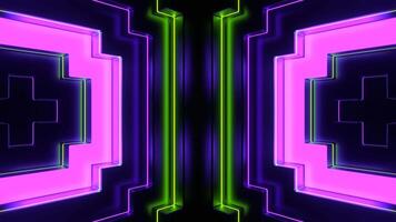 lila und Licht Grün Neon- Blitz Linien Bewegung Hintergrund vj Schleife im 4k video