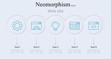 Web site set icon. Gear, browser, light bulb, web page, code. Internet, website, development, web design, coding, programming, technology, interface, user experience, digital, online, innovation vector