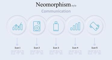Communication set icon. Growth chart, speaker, message bottle, signal bars, shaking phone, communication, networking, technology, data, signal, audio, messaging, connectivity vector