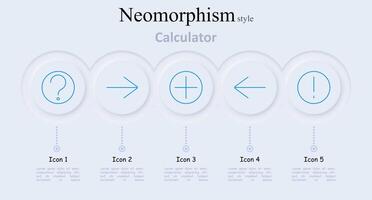 Calculator set icon. Question mark, right arrow, plus sign, left arrow, exclamation mark, calculation, symbols, math, operation, direction, emphasis, query, addition, navigation, alert. vector