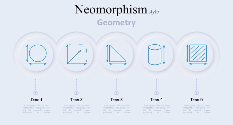 Geometry set icon. Circle, square, triangle, cylinder, square with diagonal lines. Geometry, shapes, mathematics, geometric figures, math symbols, angles, measurement, educational tools, school