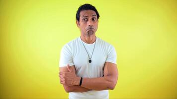 Portrait of perplexed male video