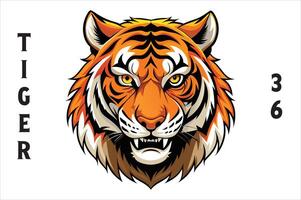 Tiger Head Printable Design. vector