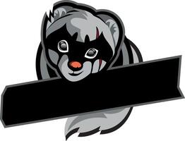 Naughty gray ferret in front of a white background vector