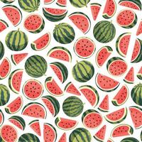 pattern with watermelons. Bright and summery texture. vector