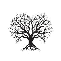 Black silhouette of a banyan isolate which background vector