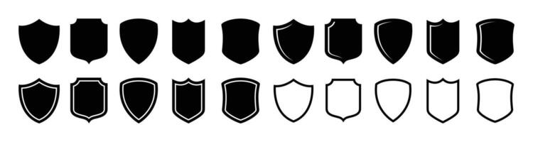 Shield icons set. Protect shield . Protect signs Different shields icon collection vector