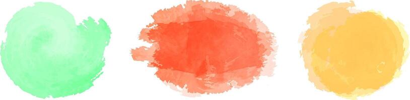 A set of multicolored watercolor stains. Isolated illustrations on white background.Colorful transparent backgrounds for your advertising and presentations vector