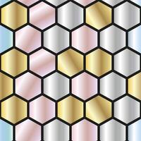 hexagonal background. Polygonal print. Pentagon geometric seamless pattern. Honey comb covering. vector