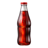 Empty glass bottle of Coca Cola isolated on transparent background. png