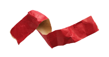 Torn paper red tape scroll cut out png